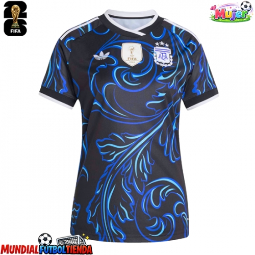 Camiseta Argentina Segunda Equipación Replica Mundial 2026 para mujer mangas cortas
